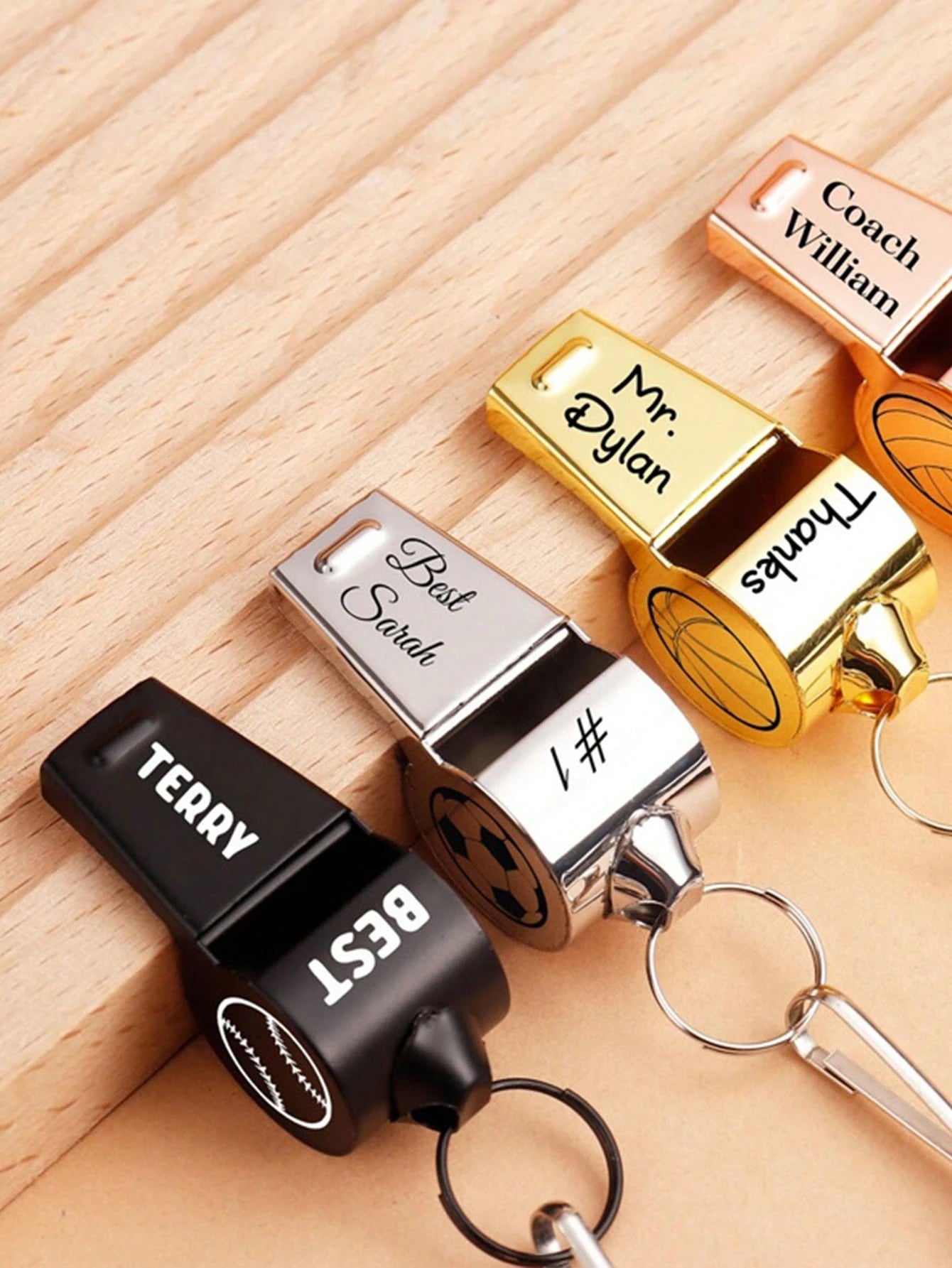 1pc Customizable Personalized Engraved Whistle Gift, Suitable For Teacher's Day, Sports Gift, Football Team Whistle, Thank You Gift, Creative Sports Gift With Customizable Pattern And Text, Perfect Fo