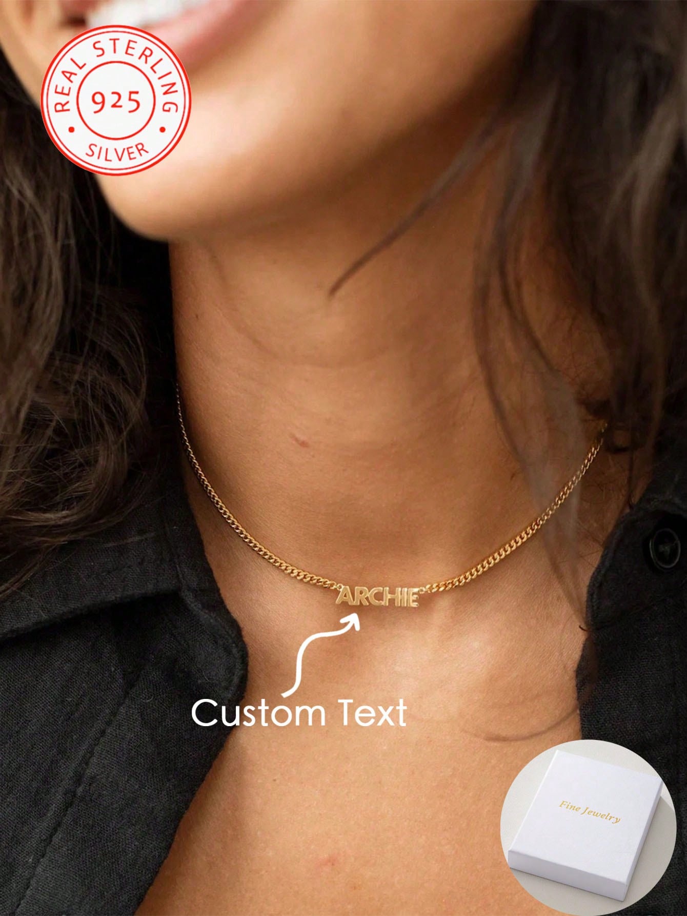 1pc Customized 925 Sterling Silver Minimalist Egyptian-Style Necklace, Can Customize English Name, Date, Numbers, Perfect For Valentine's Day, Party, Banquet, Anniversary, Birthday, High-Quality Jewel