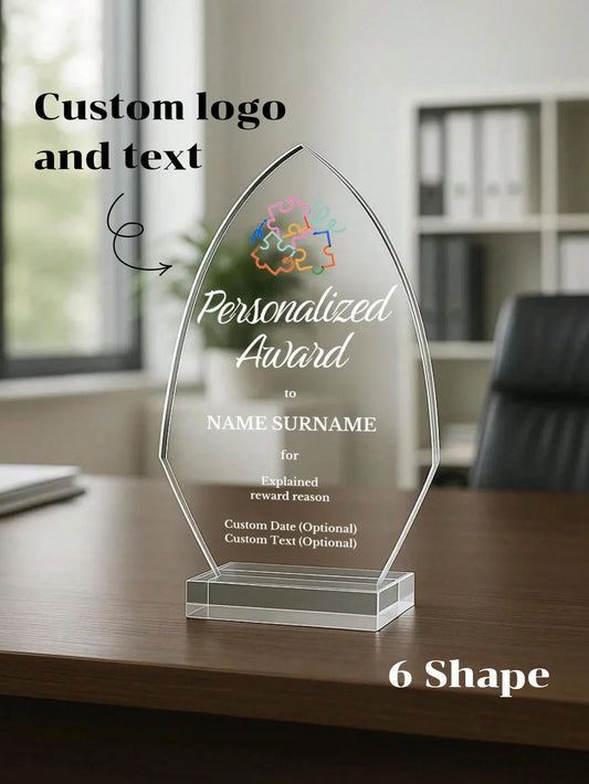 1pc Customized Acrylic Retirement Appreciation Plaque, Customize Logo And Text, Thank You Gift For Boss, Manager, Teacher, Colleague, Appreciation Trophy, Recognition Award