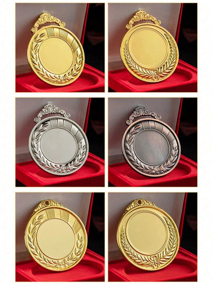 1pc Customized Metal Medal/Tag- Customized Zinc Alloy Medal With Wheat Ear Design, Suitable For Children's Competitions, Sports Events And Marathons, Can Be Used As Honor Commemorative Medal Or Gift