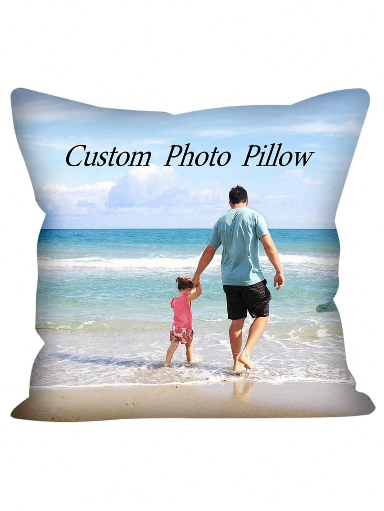 1pc Customized Super Soft Multiple Photo Love Text Couple Memorial Throw Pillow Case DIY Personalized Cushion Covers Gift For Boyfriend Girlfriend Graduation