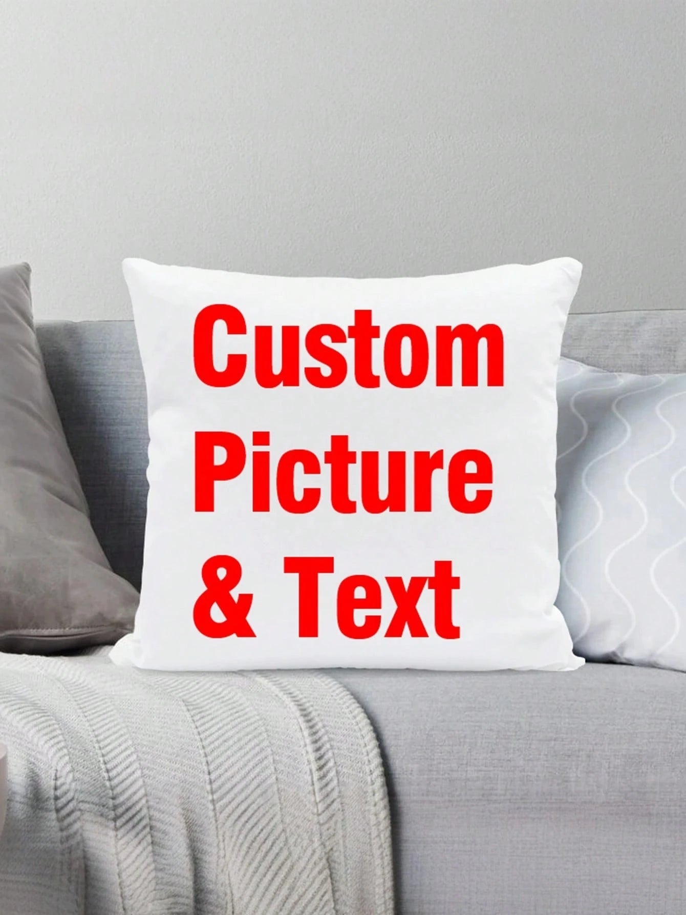 1pc Customized Super Soft Multiple Photo Love Text Couple Memorial Throw Pillow Case DIY Personalized Cushion Covers Gift For Boyfriend Girlfriend Graduation
