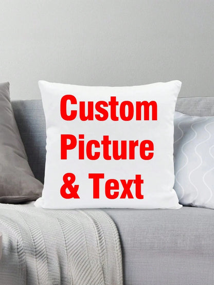 1pc Customized Super Soft Multiple Photo Love Text Couple Memorial Throw Pillow Case DIY Personalized Cushion Covers Gift For Boyfriend Girlfriend Graduation