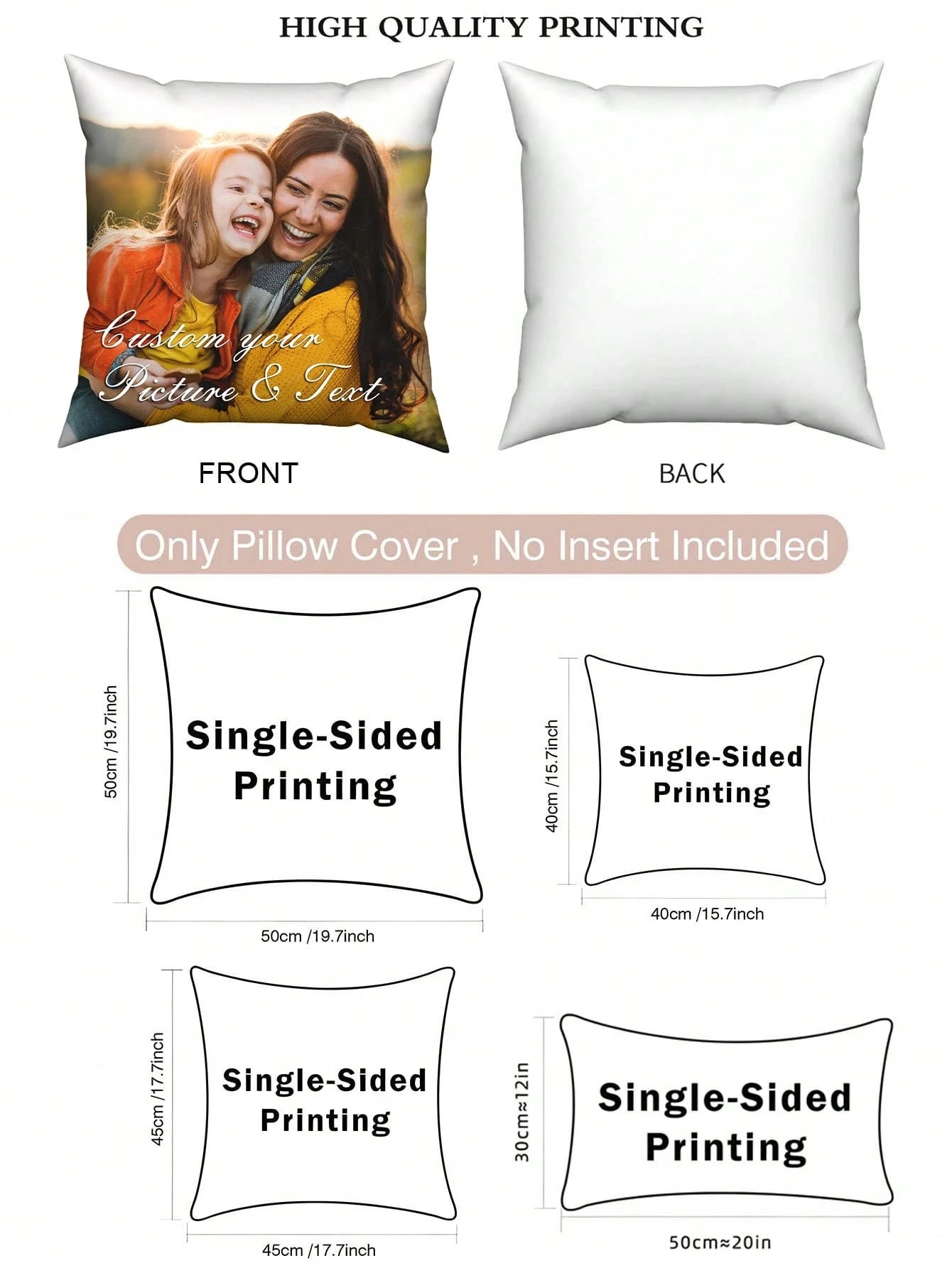 1pc Customized Super Soft Multiple Photo Love Text Couple Memorial Throw Pillow Case DIY Personalized Cushion Covers Gift For Boyfriend Girlfriend Graduation