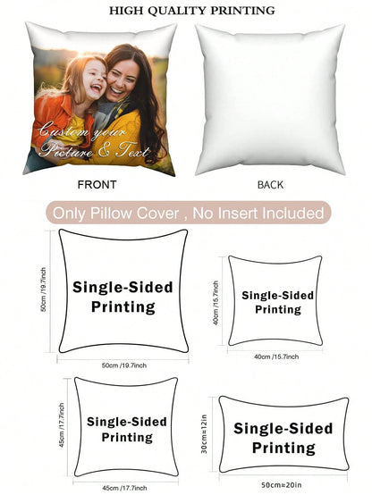 1pc Customized Super Soft Multiple Photo Love Text Couple Memorial Throw Pillow Case DIY Personalized Cushion Covers Gift For Boyfriend Girlfriend Graduation
