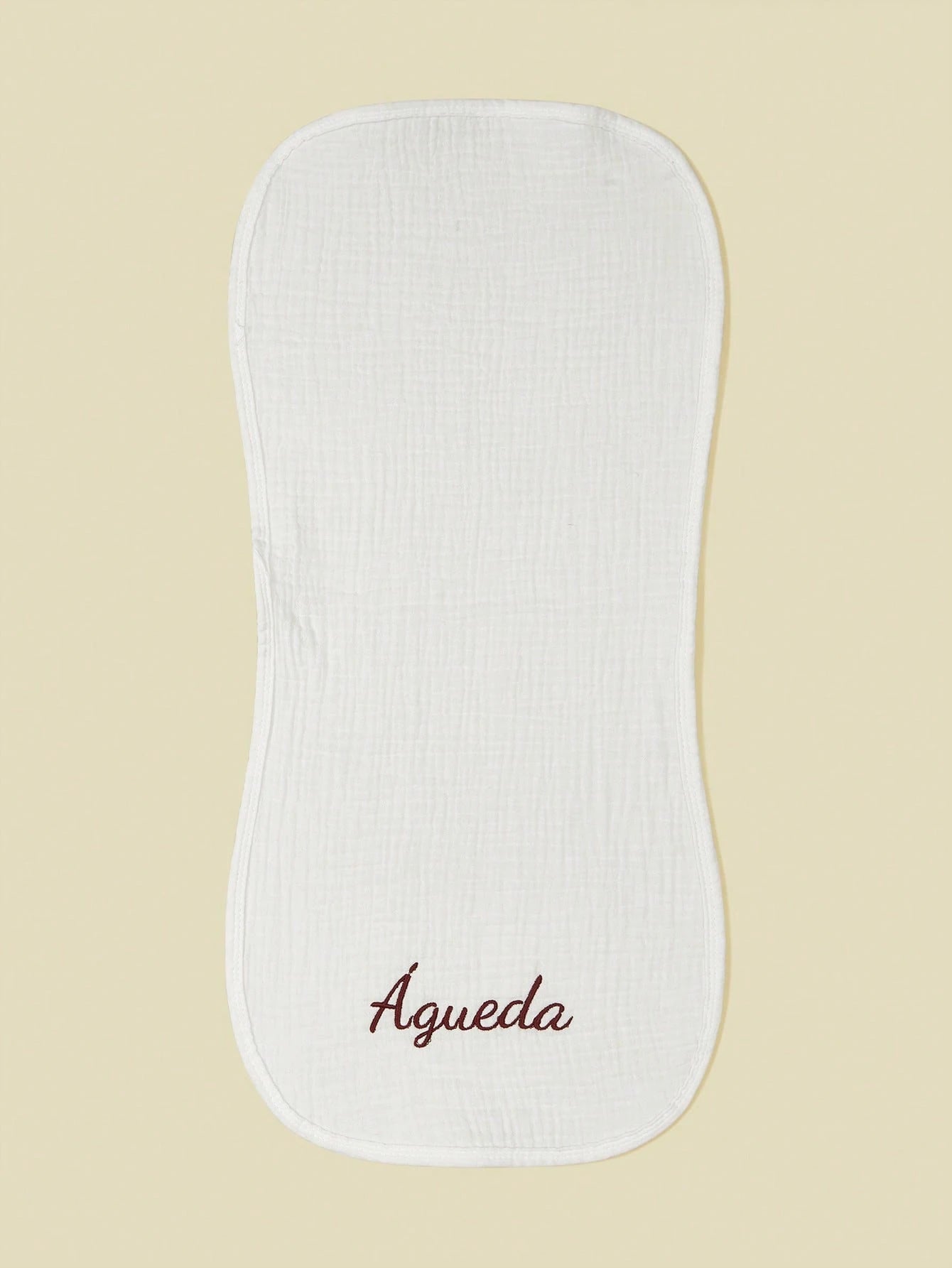 1pc Customized Text Embroidered Baby Bibs, Soft & Breathable Burp Cloths, Newborn Gift, Suitable For Boys & Girls