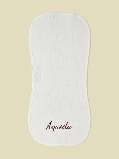 1pc Customized Text Embroidered Baby Bibs, Soft & Breathable Burp Cloths, Newborn Gift, Suitable For Boys & Girls