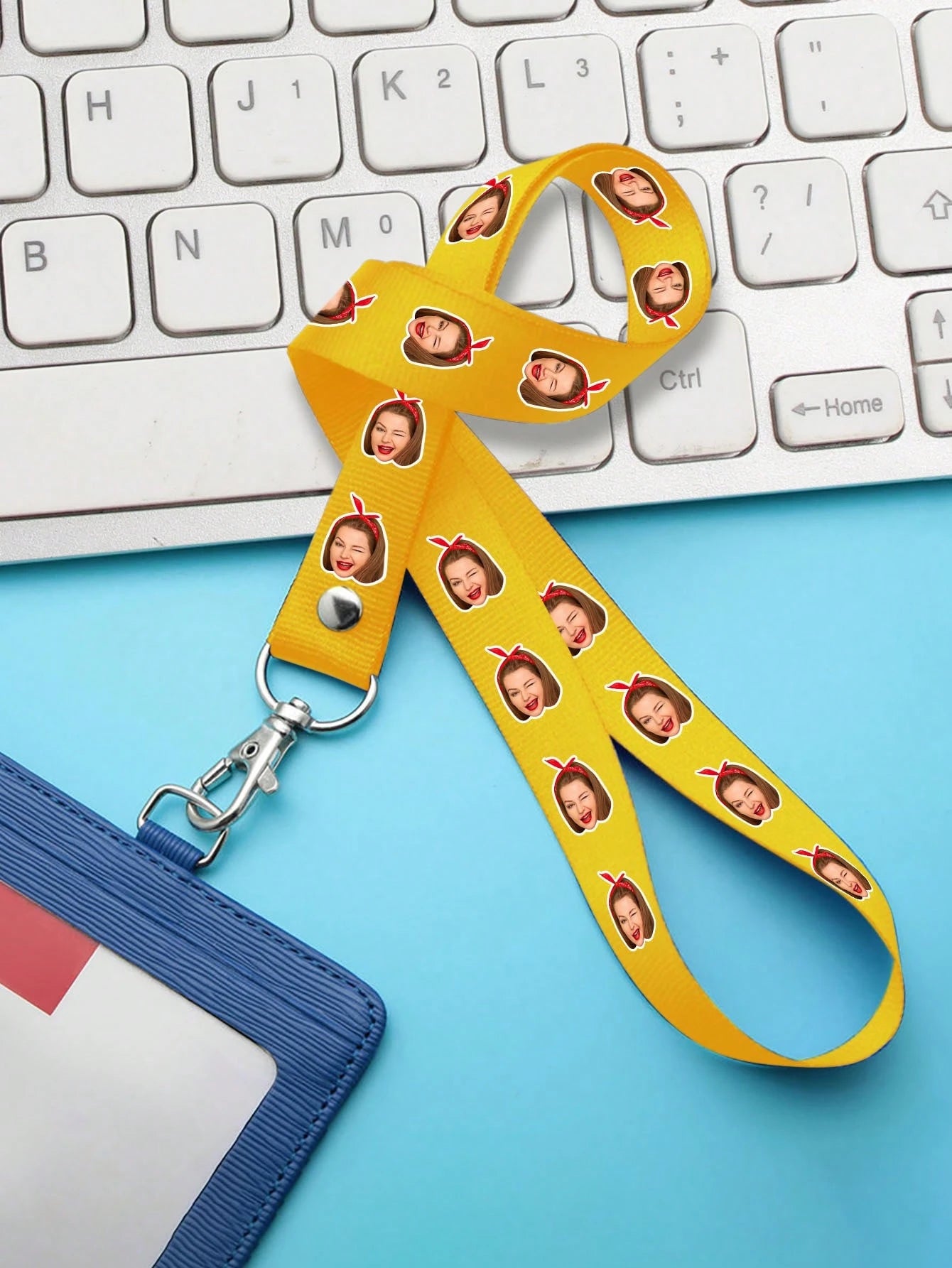 1pc Customized Text Lanyard, Personalized ID Badge Holder Strap With Detachable Clip, Versatile, Durable, Stylish, Reusable, Refined, Modern, Customized, Personalized, Unique
