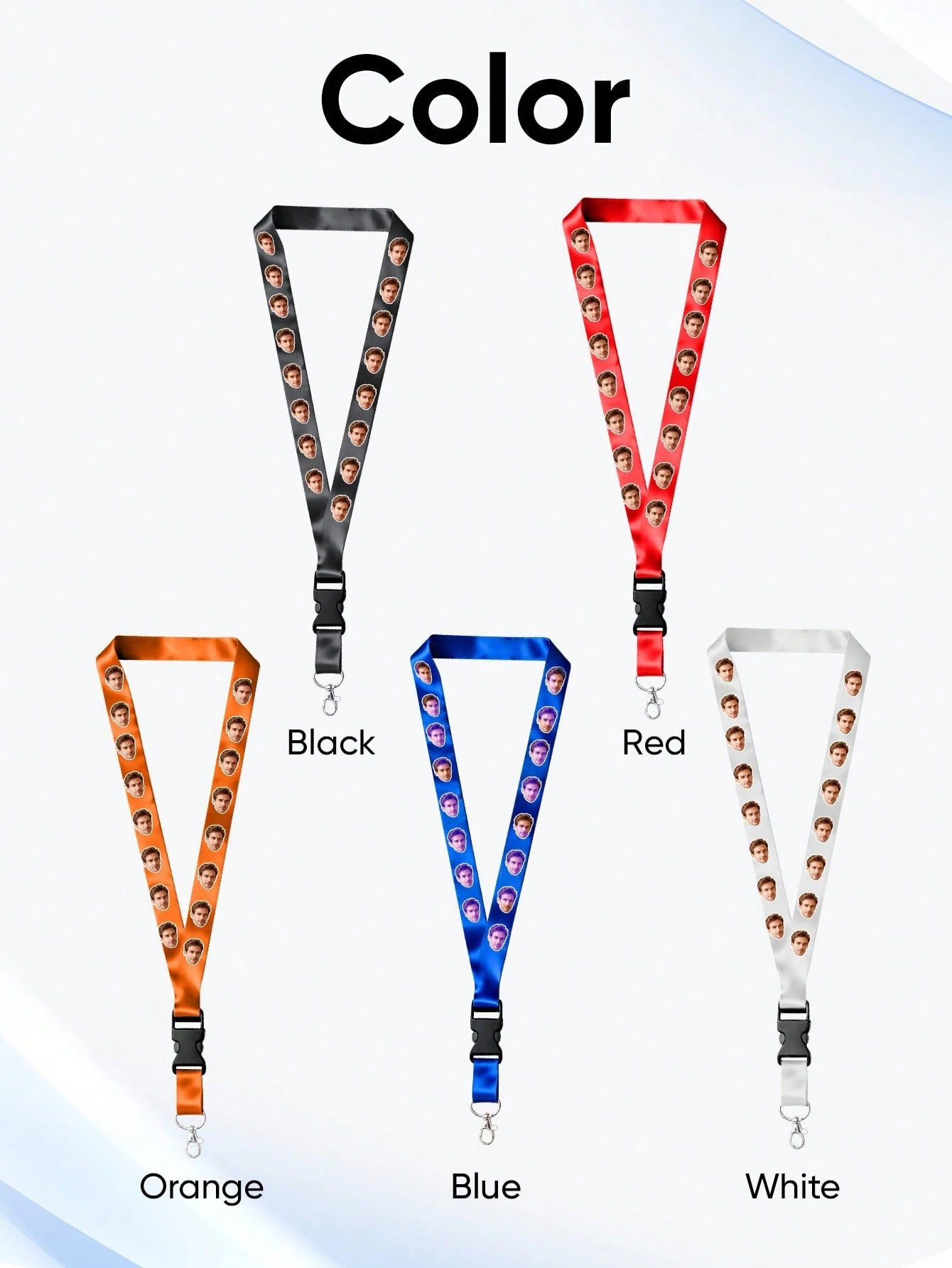1pc Customized Text Lanyard, Personalized ID Badge Holder Strap With Detachable Clip, Versatile, Durable, Stylish, Reusable, Refined, Modern, Customized, Personalized, Unique