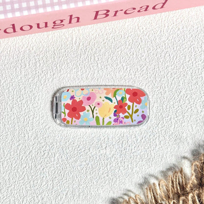 1PC Cute Flower Adhesive Makeup Mirror Phone Stand, Foldable Mirror For Watching Shows, Essential For Girls, Compact Portable Horizontal And Vertical Dual-Use Mirror Foldable Adhesive Phone Stand