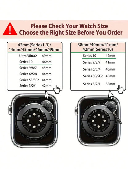 1pc Cute Ocean Theme Shark Dual-Color Engraved Silicone Watch Band, Compatible With Apple Watch 38/40/41/42/44/45/49/(S10 42)/(S10 46)Mm, Fashionable Soft Silicone Sports Watch Strap, Suitable For App