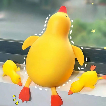 1pc Cute Yellow Duck Squeeze Stress Toy For Kids, Soft Cartoon Animal Squishy Fidget Toy, Toddlers Classroom Reward, Boys Girls Birthday Party Favor Novelty Sensory Play Gift Duck,Squeeze Toy, Squishy