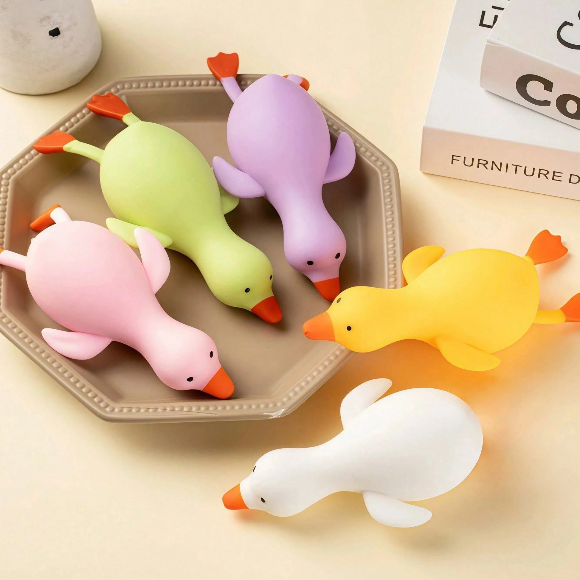 1pc Cute Yellow Duck Squeeze Stress Toy For Kids, Soft Cartoon Animal Squishy Fidget Toy, Toddlers Classroom Reward, Boys Girls Birthday Party Favor Novelty Sensory Play Gift Duck,Squeeze Toy, Squishy