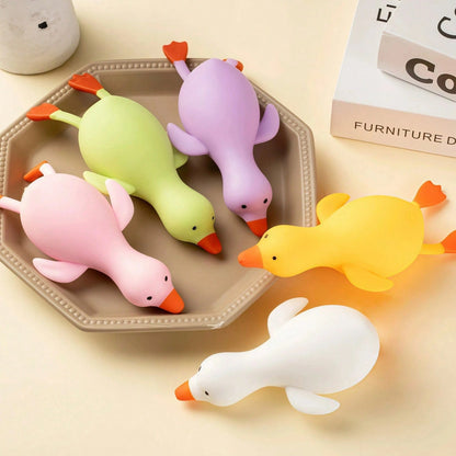 1pc Cute Yellow Duck Squeeze Stress Toy For Kids, Soft Cartoon Animal Squishy Fidget Toy, Toddlers Classroom Reward, Boys Girls Birthday Party Favor Novelty Sensory Play Gift Duck,Squeeze Toy, Squishy