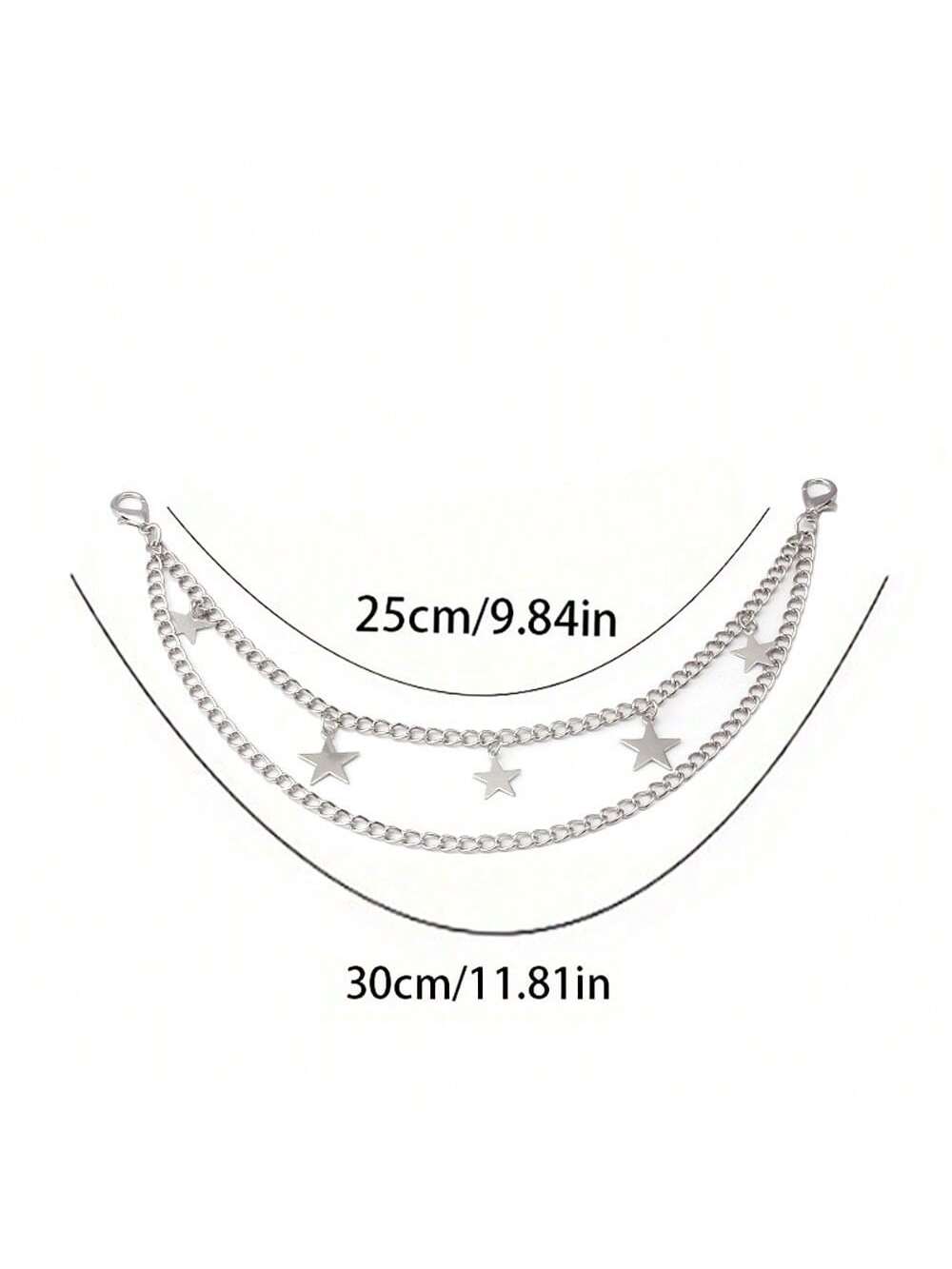 1pc Double-Layer Chain Strap Decoration, Butterfly & Heart Shaped Keychain Pendant, Shoulder Bag Chain Strap Accessory, Gift For Women