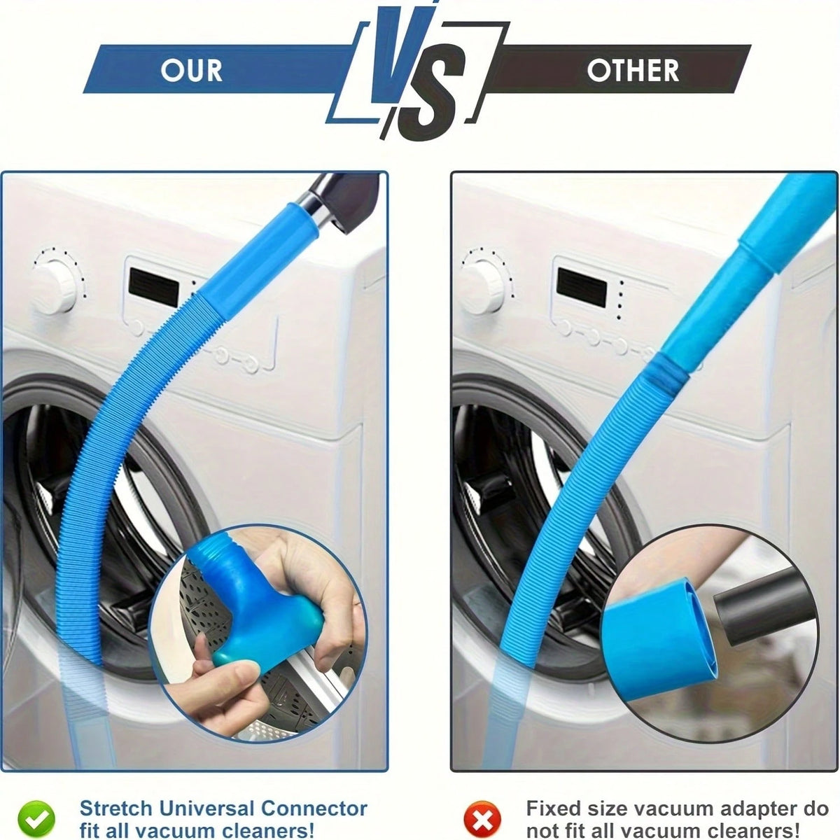 1pc Dryer Vent Cleaning Hose, Flexible Universal Connector Lint Vacuum Hose Attachment, Dryer Vent Cleaning Tool, Vacuum Cleaner Hose, Suitable For Most Vacuum Cleaners