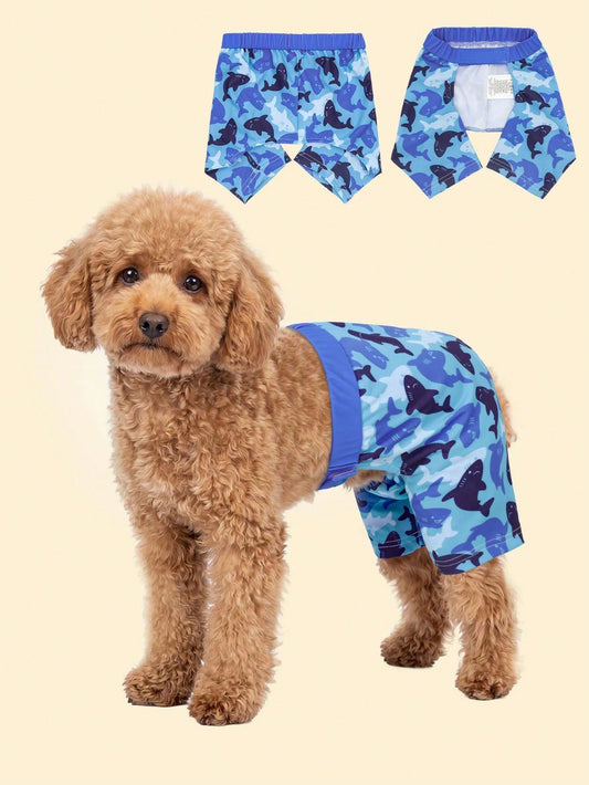 1pc Durable & Comfortable Dog Swimming Shorts- Quick Dry, Adjustable Waist Swim Trunks With UV Protection Function- Ideal For Beach, Pool And Outdoor Activities