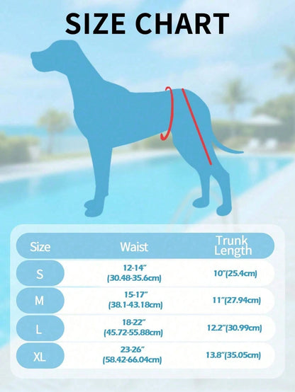 1pc Durable & Comfortable Dog Swimming Shorts- Quick Dry, Adjustable Waist Swim Trunks With UV Protection Function- Ideal For Beach, Pool And Outdoor Activities