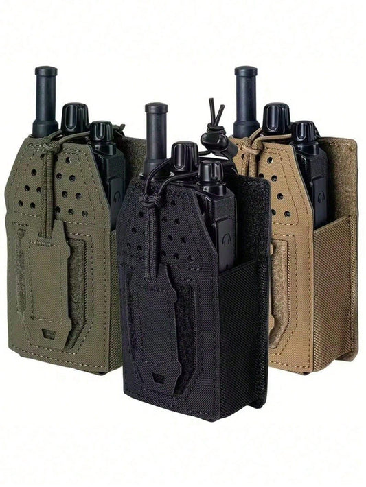 1Pc Durable Radio Pouch Outdoor Tactical Walkie Talkie Pouch, Walkie Talkie Waist Bag With Adjustable Strap, Belt Loop For Hunting, Hiking, Climbing