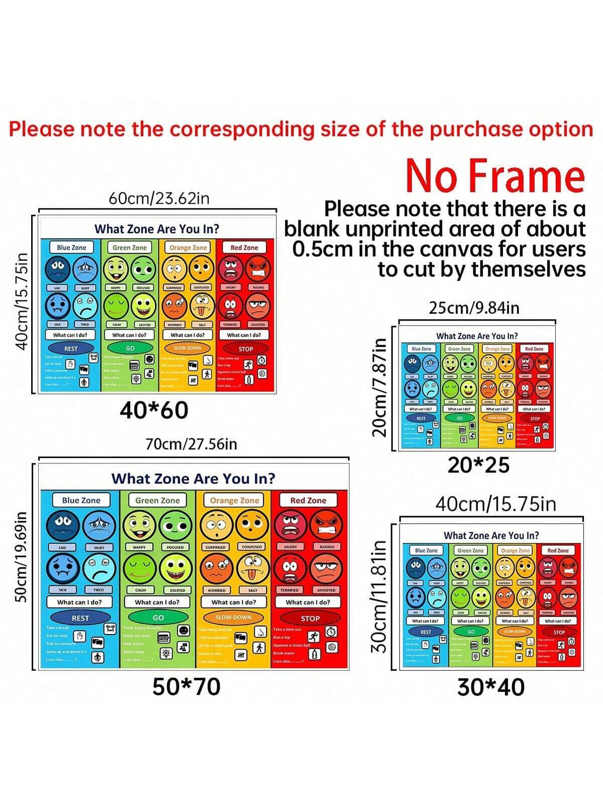 1pc Emotion Management Regulation Zone Educational Poster No.7, Classroom Decor, Wall Cloth Canvas Art Back To School,Classroom Decor,Office Decor,Room Decor,Home Decor,Wall Decor,Bathroom Decor,Bedro