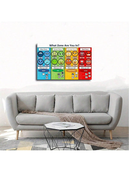 1pc Emotion Management Regulation Zone Educational Poster No.7, Classroom Decor, Wall Cloth Canvas Art Back To School,Classroom Decor,Office Decor,Room Decor,Home Decor,Wall Decor,Bathroom Decor,Bedro