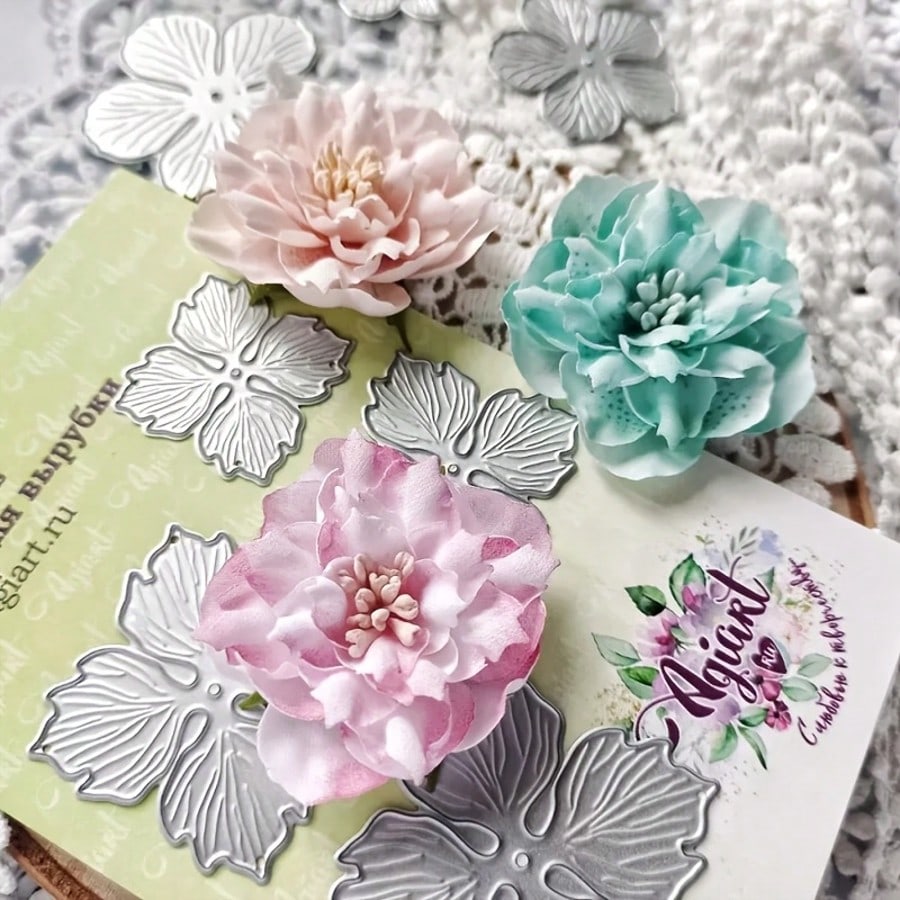 1pc Exquisite Floral Metal Cutting Template- Beautiful Floral Scrapbooking And Card Making Tool For Invitations, Photo Albums And Handmade Decorations| High-Quality Metal Craft Mold, Suitable For We