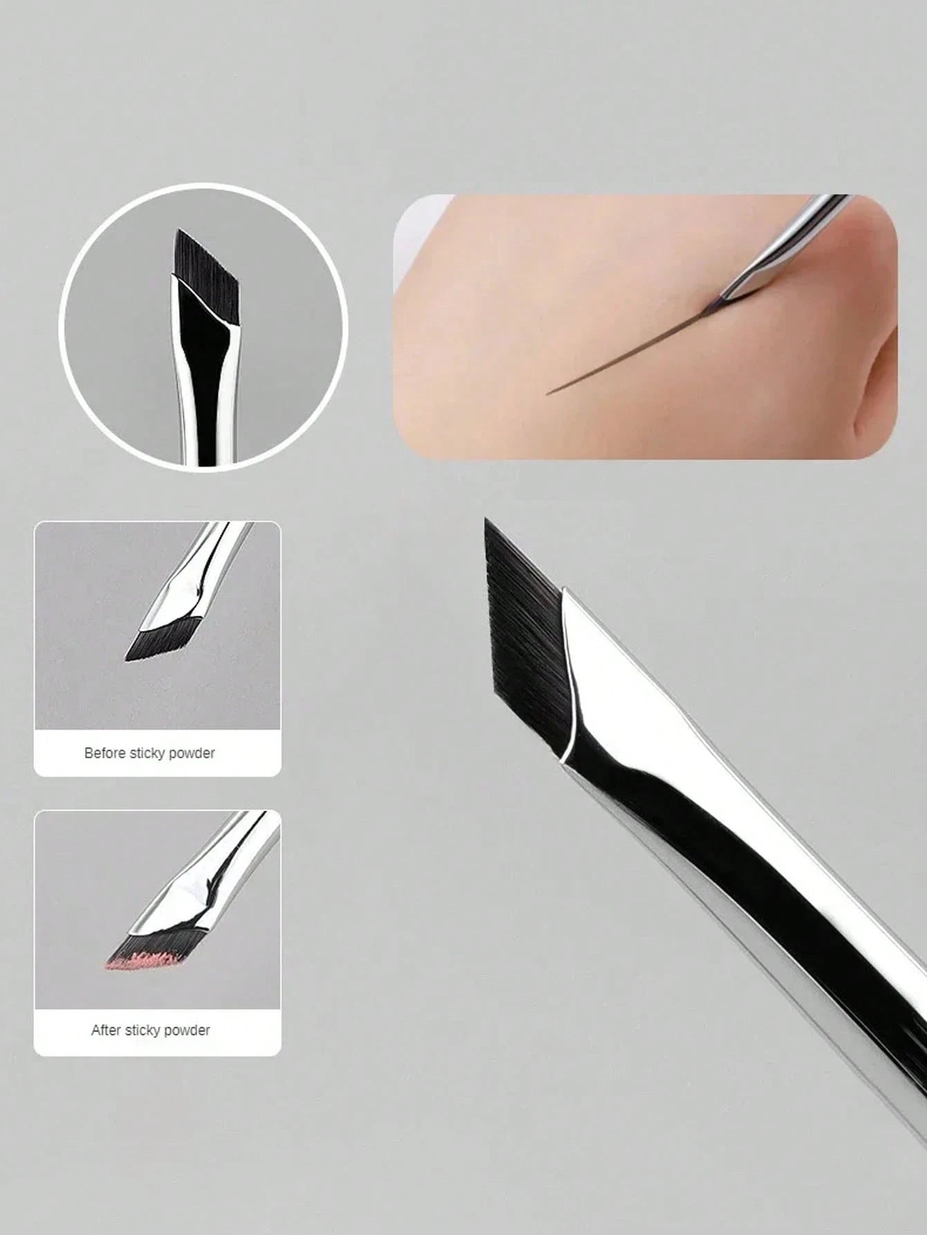 1pc Eyeliner Brush With Ultra-Fine Angled Tip And Flat Brow Brush, Precision Detail Brush For Eye And Undereye Makeup, Eyebrow Brush, Eyeshadow Brush, Brush,Giveaways