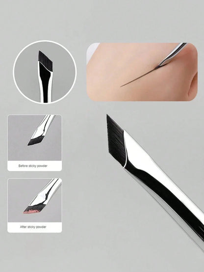 1pc Eyeliner Brush With Ultra-Fine Angled Tip And Flat Brow Brush, Precision Detail Brush For Eye And Undereye Makeup, Eyebrow Brush, Eyeshadow Brush, Brush,Giveaways