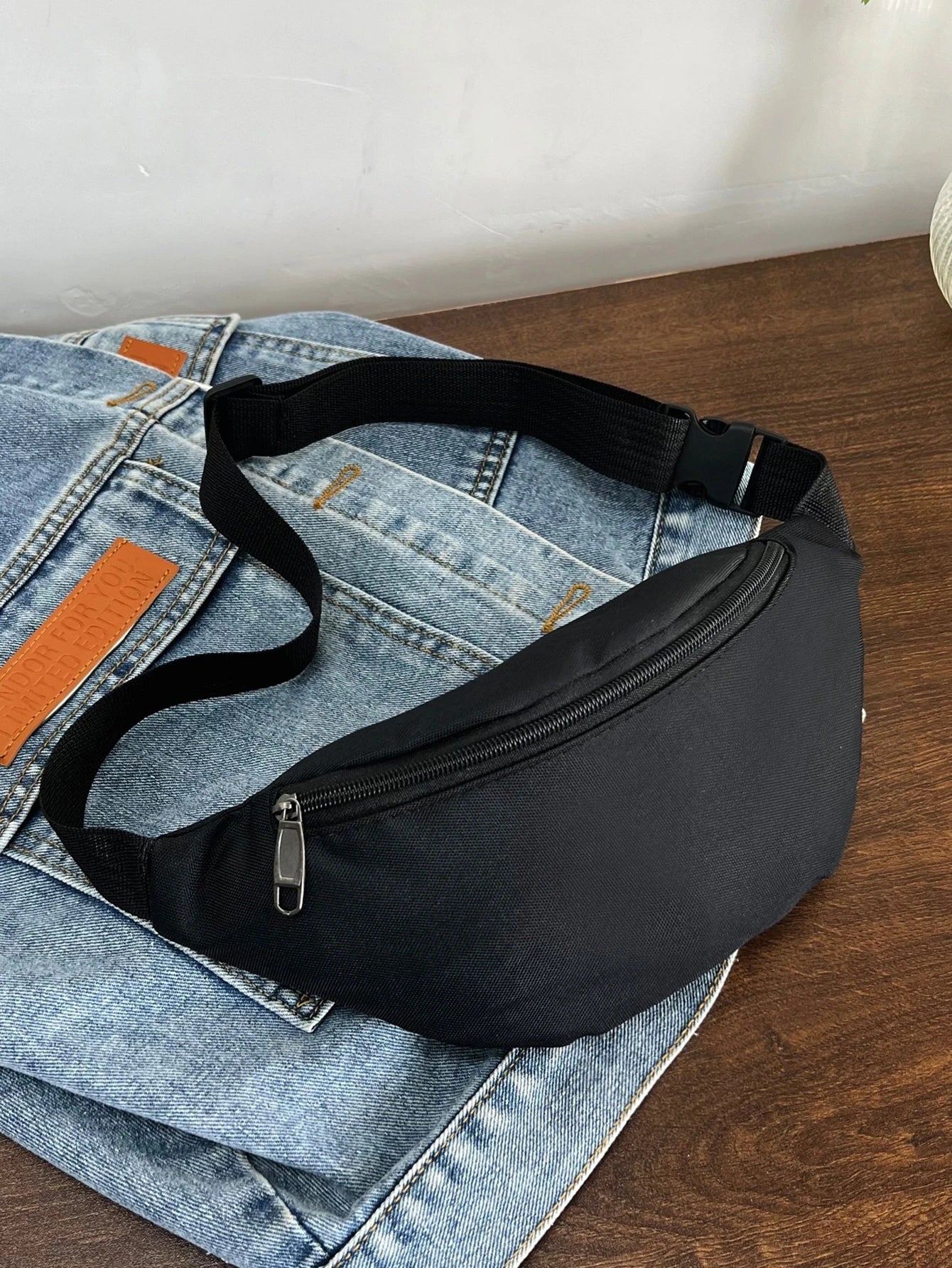 1pc Fashion Women's Waist Bag/Chest Bag With Hidden Zipper, Solid Color And Waterproof Nylon Material, Suitable For Storing Coins And Small Items, Men's Front Zipper Waist Bag/Chest Bag/Crossbody Bag