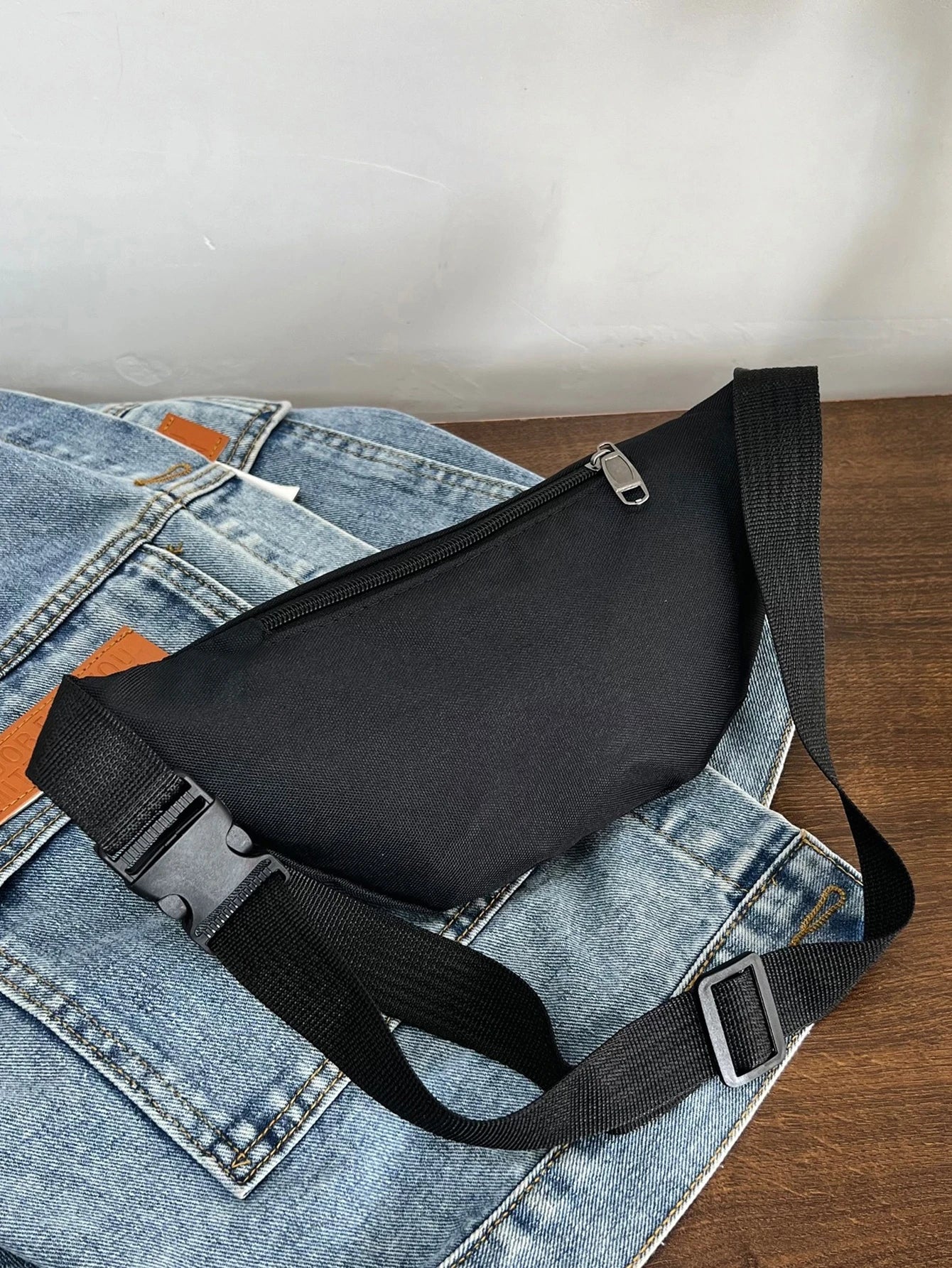 1pc Fashion Women's Waist Bag/Chest Bag With Hidden Zipper, Solid Color And Waterproof Nylon Material, Suitable For Storing Coins And Small Items, Men's Front Zipper Waist Bag/Chest Bag/Crossbody Bag
