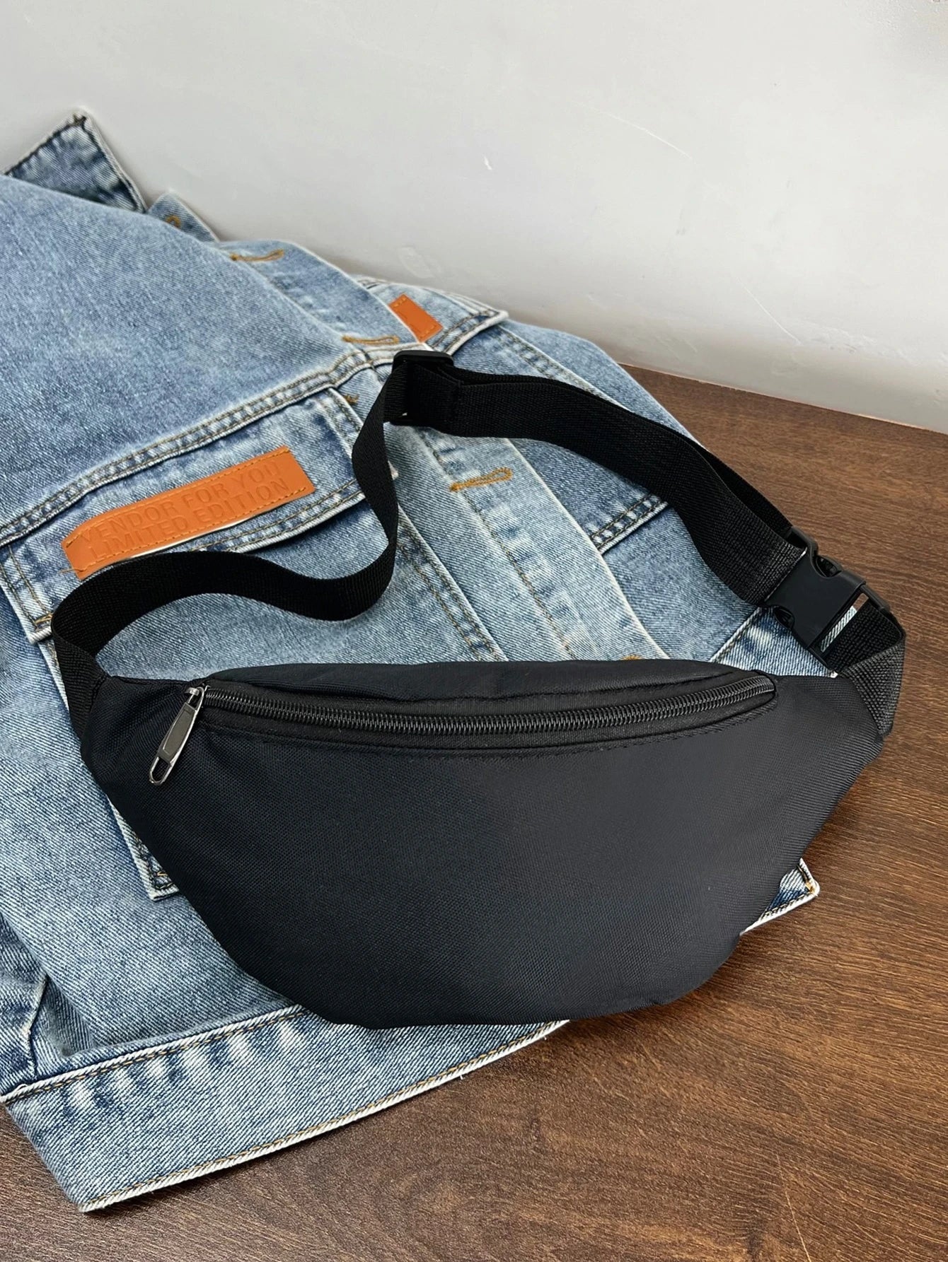 1pc Fashion Women's Waist Bag/Chest Bag With Hidden Zipper, Solid Color And Waterproof Nylon Material, Suitable For Storing Coins And Small Items, Men's Front Zipper Waist Bag/Chest Bag/Crossbody Bag
