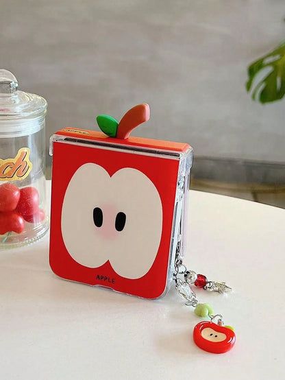 1PC Fashionable And Cute Apple Avocado Carrot Element Foldable Phone Case, Paired With Same Color Accessories, Suitable For: SamsungGalaxy Zflip 4/Zflip 5/Zflip 6/Zflip 7/OPPO Find N2 Flip/OPO Find N3