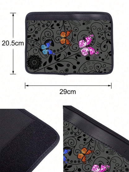 1pc Floral Butterfly Pattern Printed Car Seat Belt Cover, Car Interior Printed Pattern Shoulder Protector, Protect Your Car SUV Sedan Universal