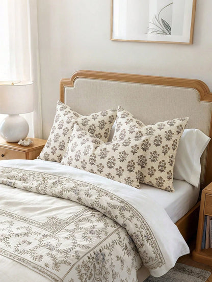 1pc Floral Print Double-Sided Brown Flower Square Pillow Case, Farmhouse Country Style Sofa Cushion Cover, Home Sofa Bed Use, Living Room Decor Pillowcase, Dorm Bedroom Room Decoration