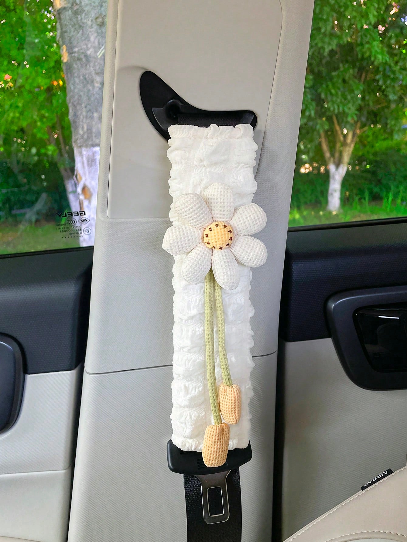 1pc Flower Car Seat Belt Shoulder Cover Cute Car Interior Safety Belt Anti-Choke Protective Sleeve Car Decor For Women