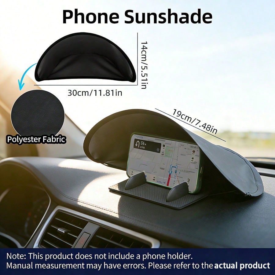 1pc Foldable Car Dashboard Sun Shade, Phone Sun Visor Protector