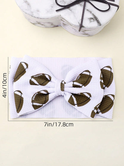 1pc Football Pattern Headband For Baby,Soft Nylon Elastic Wide Hairband,Sports Style Party Headwear,Toddler Girls Turban,Kids Baby Hair Accessories