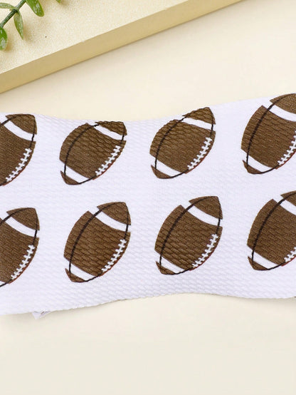 1pc Football Pattern Headband For Baby,Soft Nylon Elastic Wide Hairband,Sports Style Party Headwear,Toddler Girls Turban,Kids Baby Hair Accessories