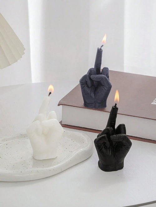 1pc Funny Shaped Scented Candle, Creative Rude Hand Gesture Candle, Novelty Home Decor, Gifts For Yoga, Holidays, Weddings, Mother's Day