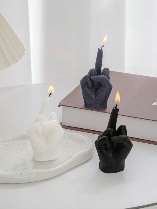 1pc Funny Shaped Scented Candle, Creative Rude Hand Gesture Candle, Novelty Home Decor, Gifts For Yoga, Holidays, Weddings, Mother's Day