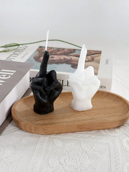 1pc Funny Shaped Scented Candle, Creative Rude Hand Gesture Candle, Novelty Home Decor, Gifts For Yoga, Holidays, Weddings, Mother's Day