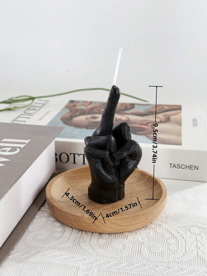 1pc Funny Shaped Scented Candle, Creative Rude Hand Gesture Candle, Novelty Home Decor, Gifts For Yoga, Holidays, Weddings, Mother's Day