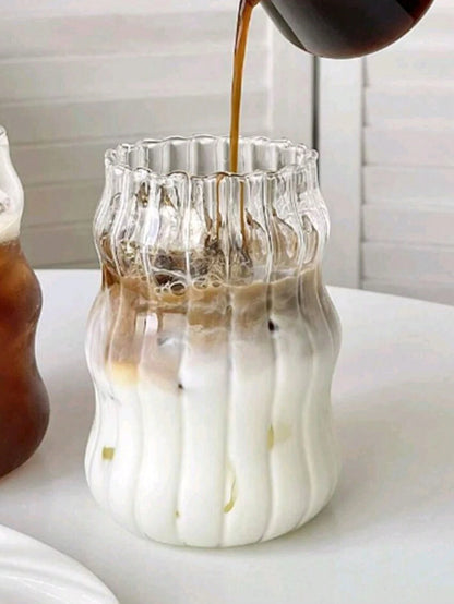 1pc Glass Coffee Cup With Straw, For Home Use, Suitable For Women, Drinking Beverage Milk Tea Cup School Supplies