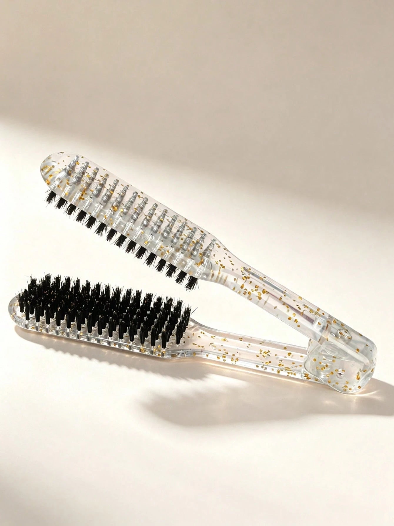 1Pc Glitter Hair Sectioning Clip Comb Set, Transparent Plastic Hair Styling Clips, Anti Slip Hair Barrettes For Salon Hairdressing Braiding, Professional Hair Grooming Tools Accessories For Women Girl