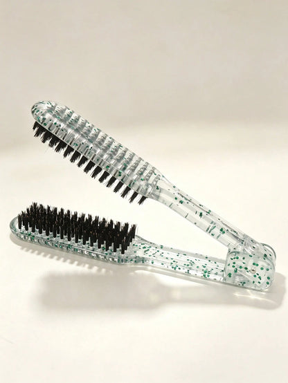 1Pc Glitter Hair Sectioning Clip Comb Set, Transparent Plastic Hair Styling Clips, Anti Slip Hair Barrettes For Salon Hairdressing Braiding, Professional Hair Grooming Tools Accessories For Women Girl