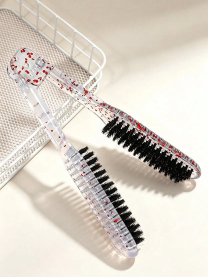 1Pc Glitter Hair Sectioning Clip Comb Set, Transparent Plastic Hair Styling Clips, Anti Slip Hair Barrettes For Salon Hairdressing Braiding, Professional Hair Grooming Tools Accessories For Women Girl