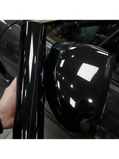 1pc Glossy Black Vinyl Wrap 50cm*200cm Multi-Size Optional Ultra-Bright Black Sticker Film For Car, Motorcycle, Furniture, Table, Wallpaper, Indoor Decoration, DIY Color Change, Super Glossy Car Wrap