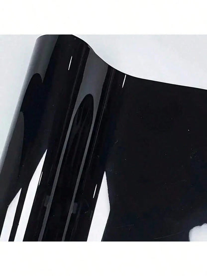 1pc Glossy Black Vinyl Wrap 50cm*200cm Multi-Size Optional Ultra-Bright Black Sticker Film For Car, Motorcycle, Furniture, Table, Wallpaper, Indoor Decoration, DIY Color Change, Super Glossy Car Wrap