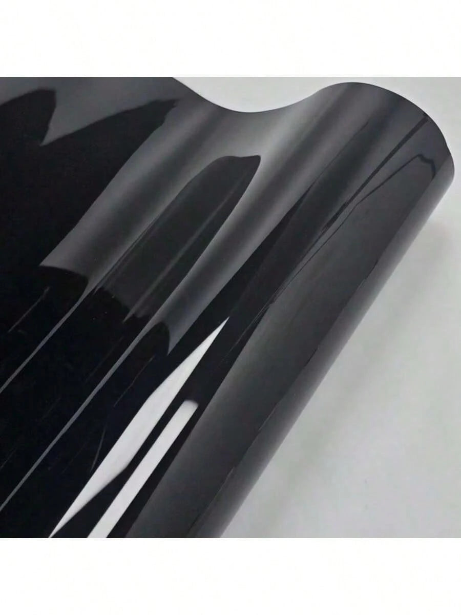 1pc Glossy Black Vinyl Wrap 50cm*200cm Multi-Size Optional Ultra-Bright Black Sticker Film For Car, Motorcycle, Furniture, Table, Wallpaper, Indoor Decoration, DIY Color Change, Super Glossy Car Wrap
