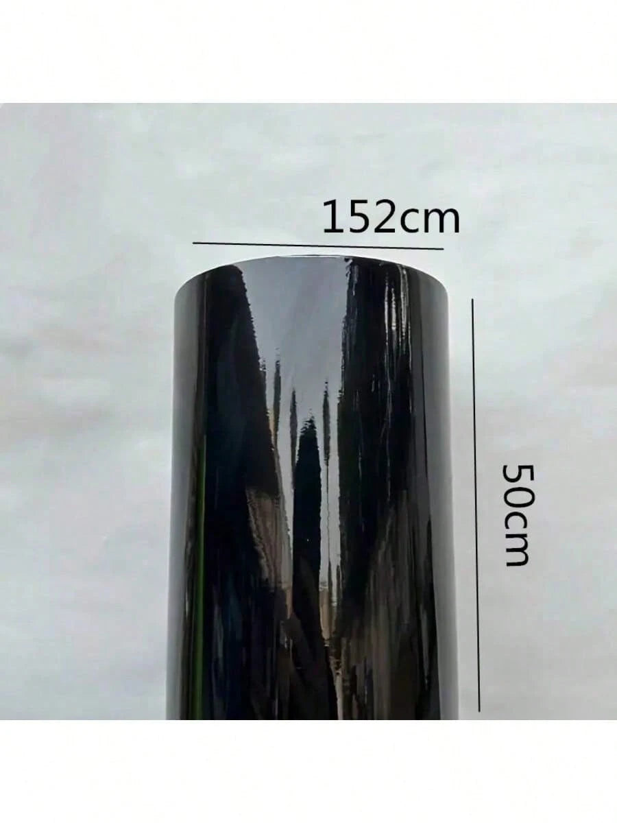 1pc Glossy Black Vinyl Wrap 50cm*200cm Multi-Size Optional Ultra-Bright Black Sticker Film For Car, Motorcycle, Furniture, Table, Wallpaper, Indoor Decoration, DIY Color Change, Super Glossy Car Wrap